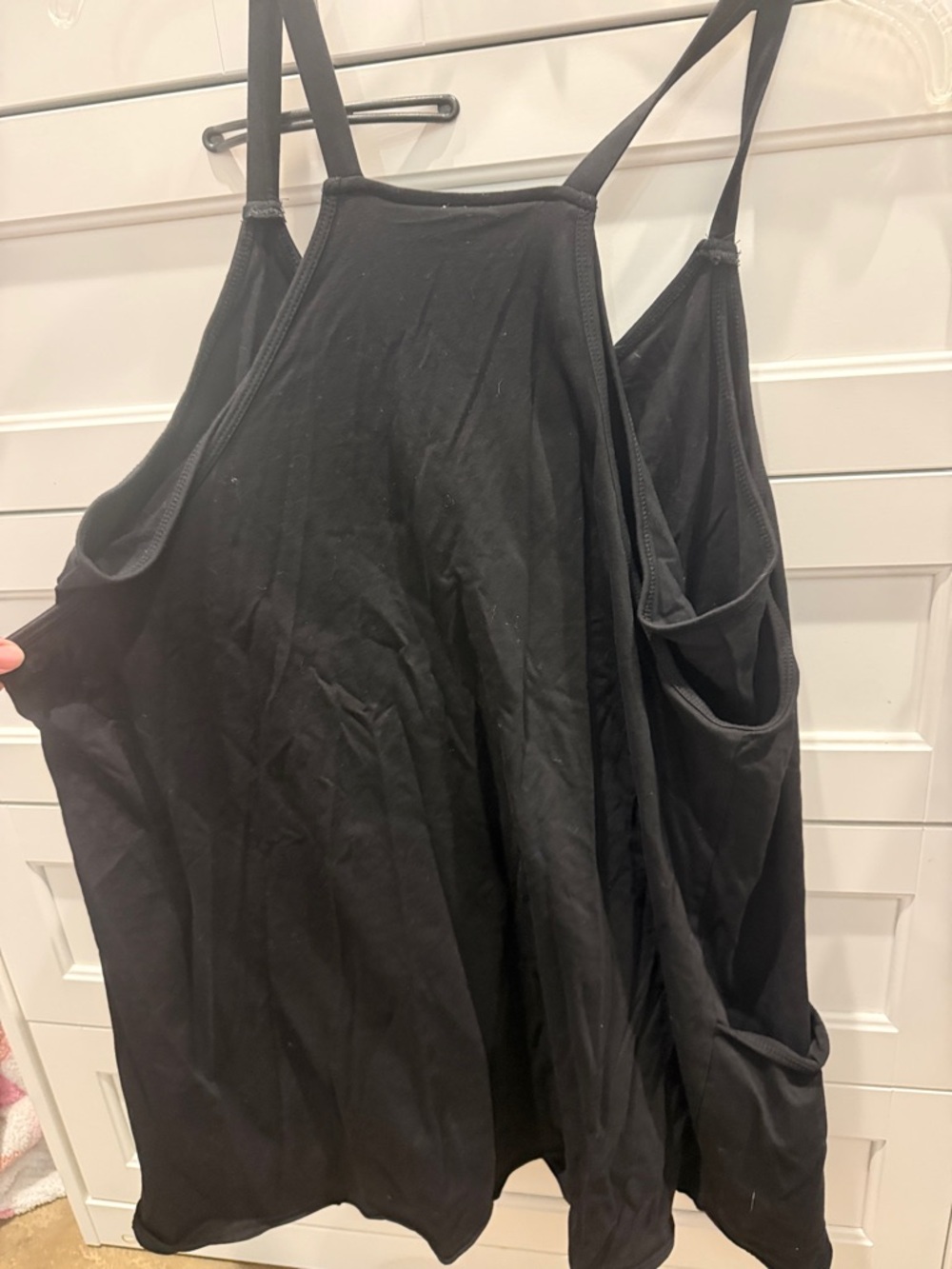 Black Sleeveless Pocket Jumper Dress - Picture 3 of 3